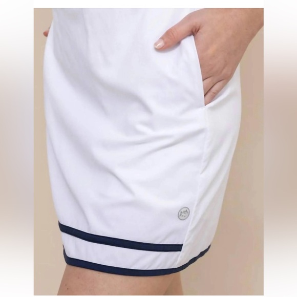 Southern Tide Pants - NEW SOUTHERN TIDE Elaina Golf Classic White Skort Skirt Navy Blue Tennis Medium